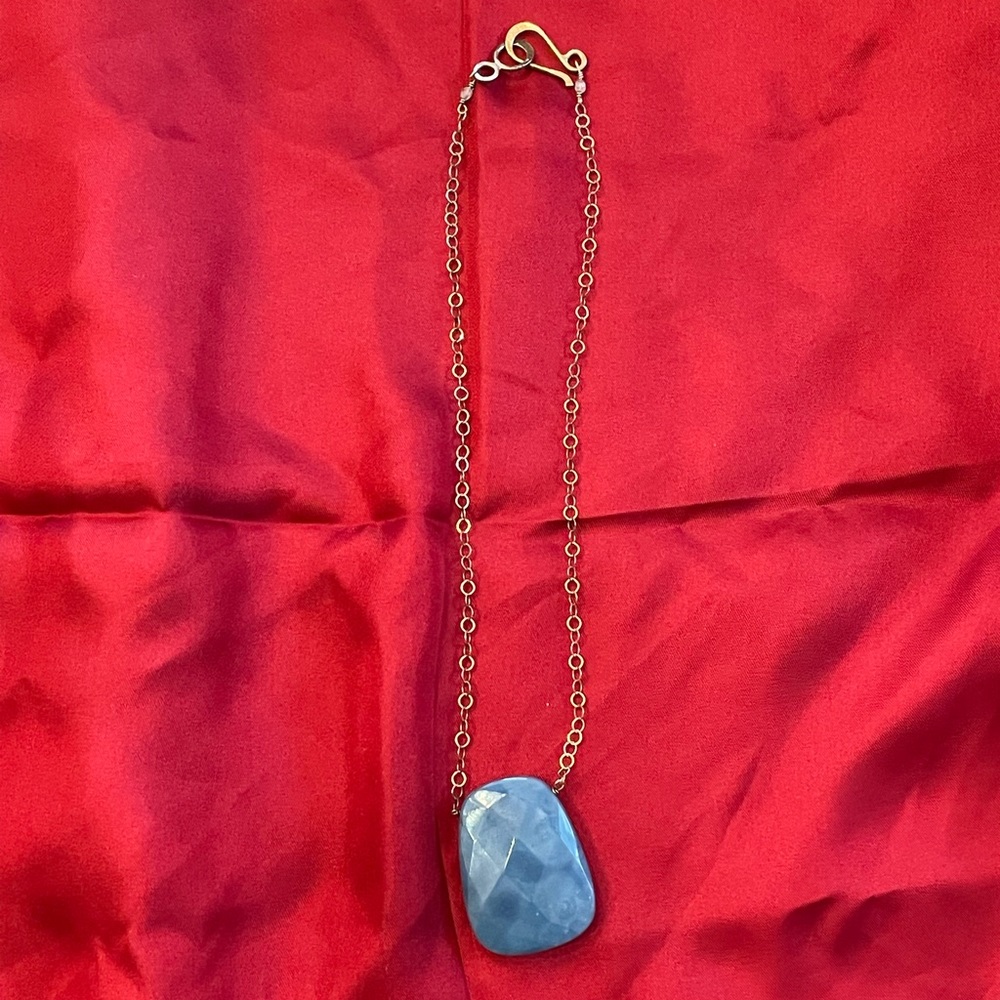 Blue stone statement necklace